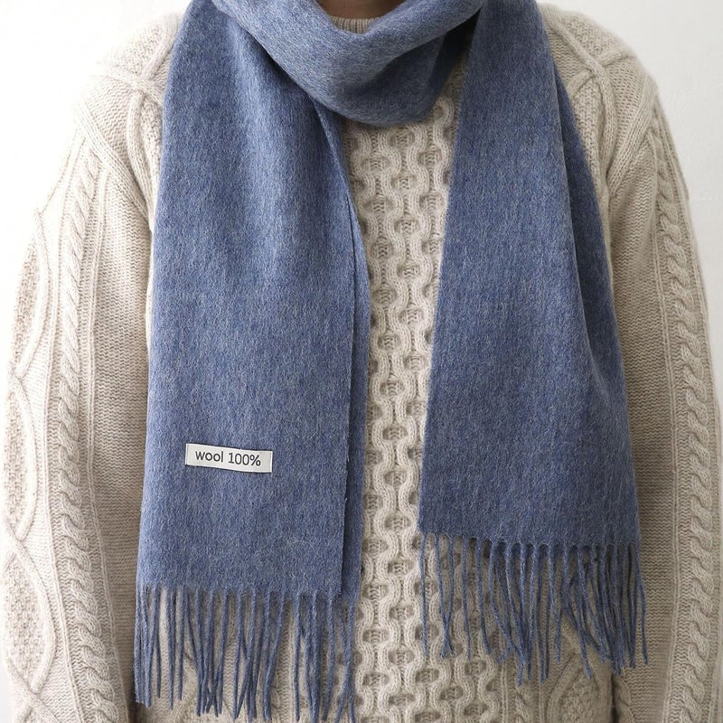 linişte 100% Wool Scarf - Men and Women Winter Warm Soft Luxurious Solid Colors Gift Box - Image 4